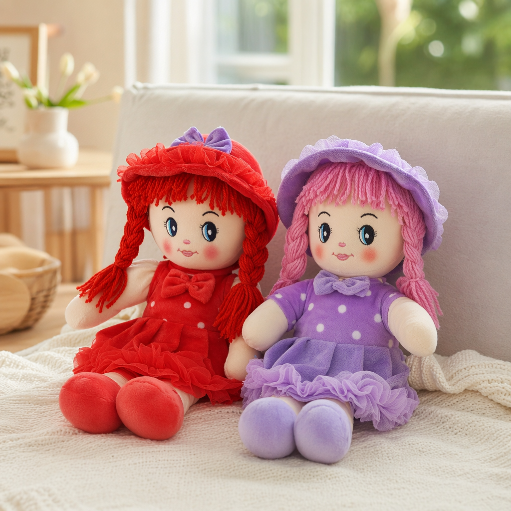 Игрушка мягкая красно-фиолетовая оптом из Китая — фотография 3