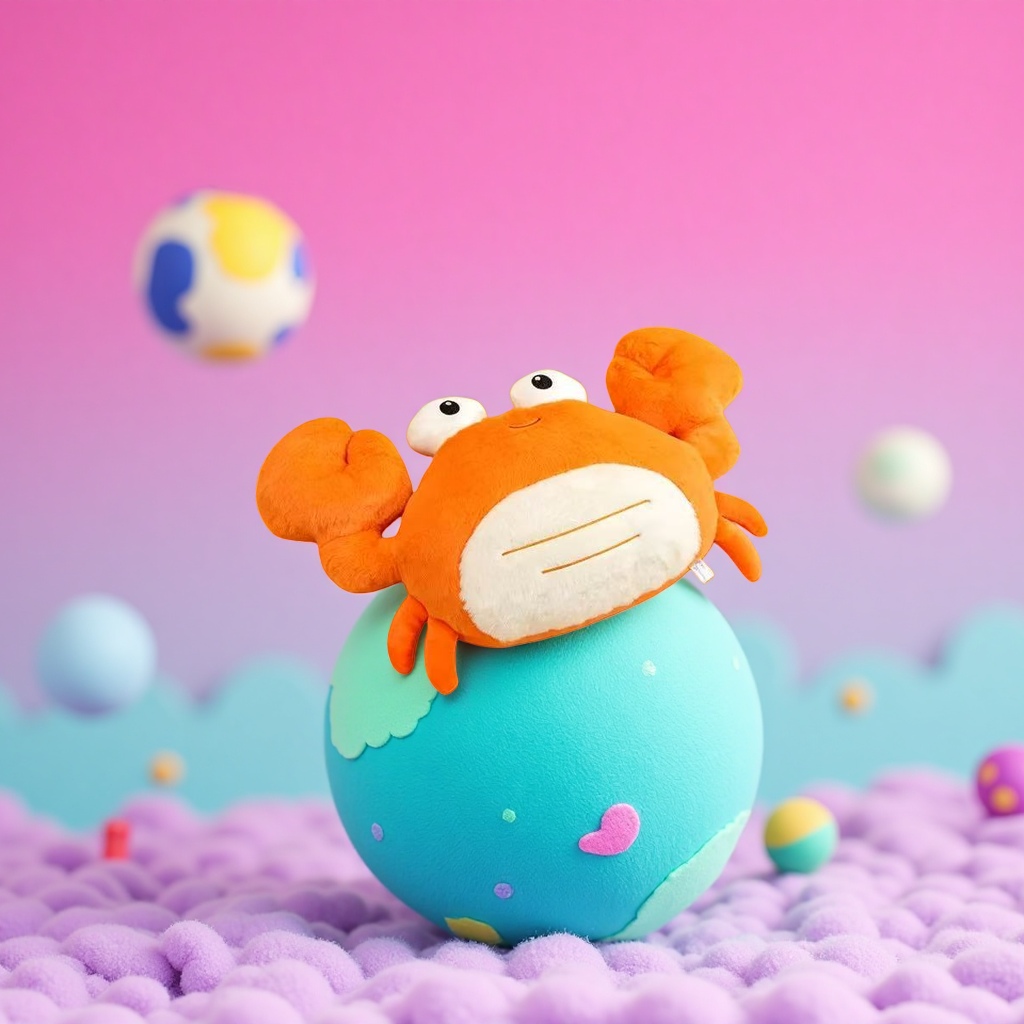 Мягкая игрушка-подушка краб оранжевый оптом из Китая — фотография 4