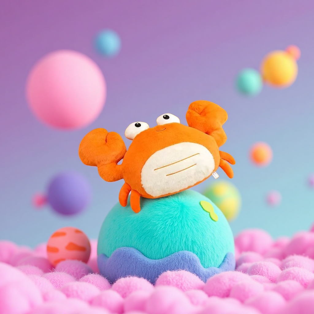 Мягкая игрушка-подушка краб оранжевый оптом из Китая — фотография 5