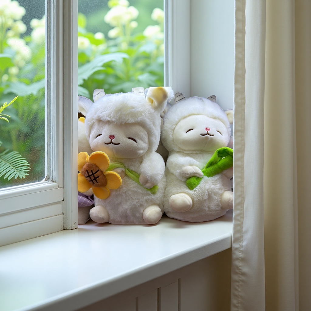 Мягкая игрушка овечка с подсолнухами оптом из Китая — фотография 3