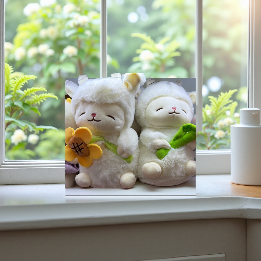 Мягкая игрушка овечка с подсолнухами оптом из Китая — фотография 5