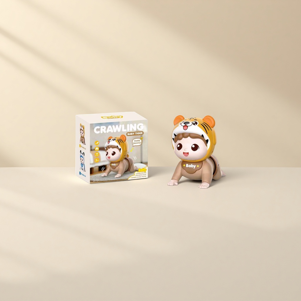 Игрушка ползающая малыш в шапочке-тигрёнке оптом из Китая — фотография 3