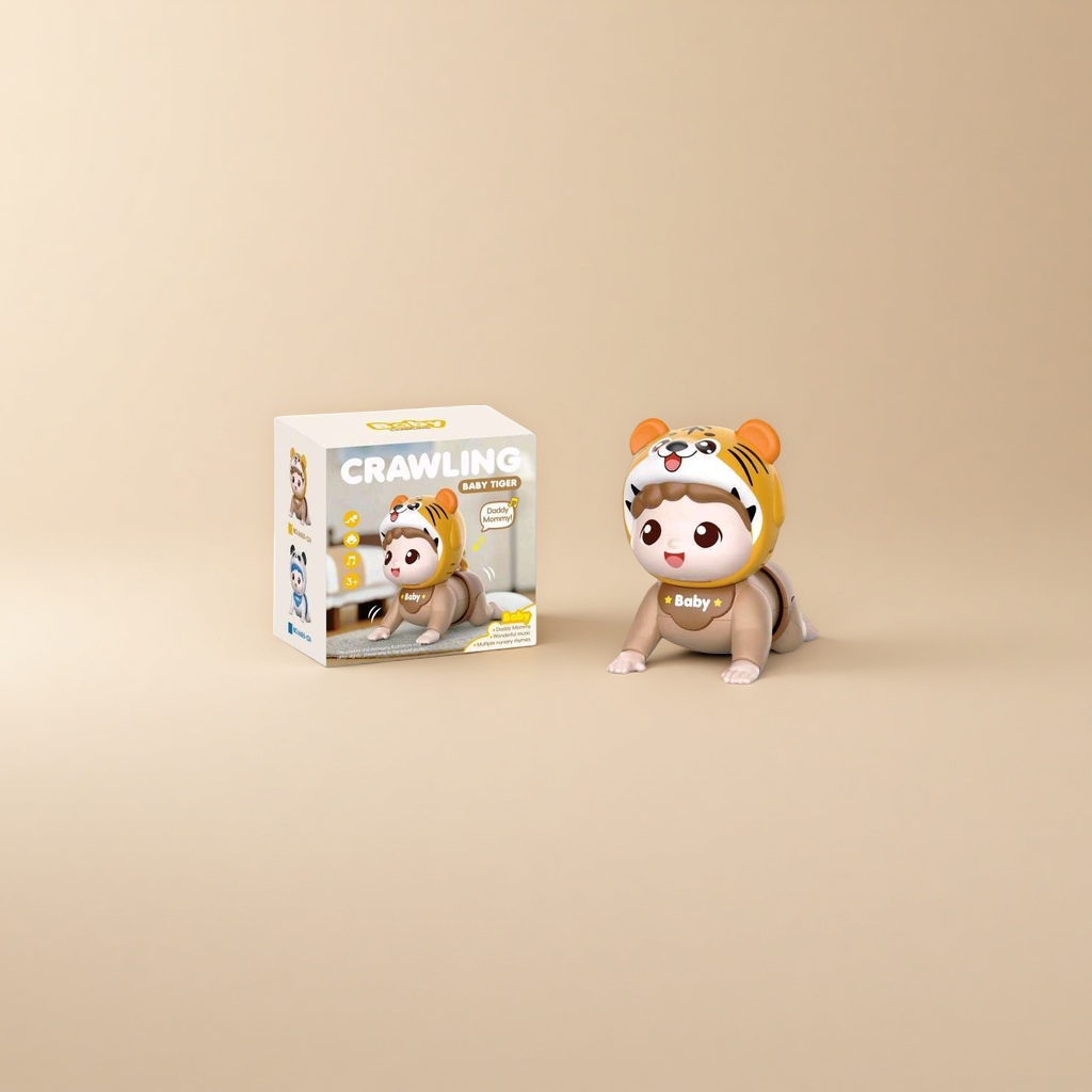 Игрушка ползающая малыш в шапочке-тигрёнке оптом из Китая — фотография 5