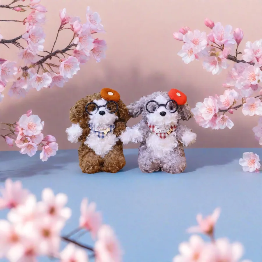 Подушки-игрушки щенки кудрявые, 2 цвета оптом из Китая — фотография 2