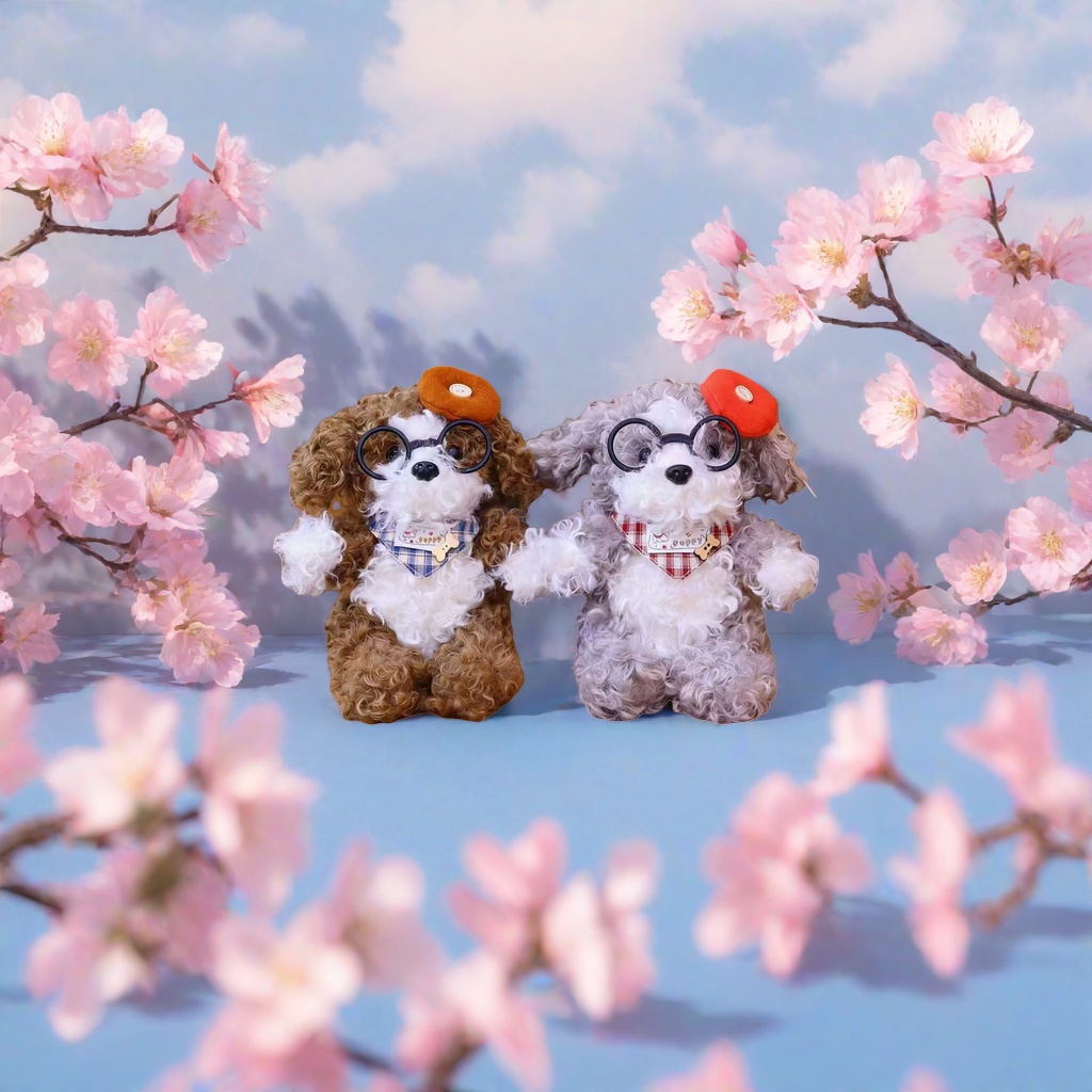 Подушки-игрушки щенки кудрявые, 2 цвета оптом из Китая — фотография 3