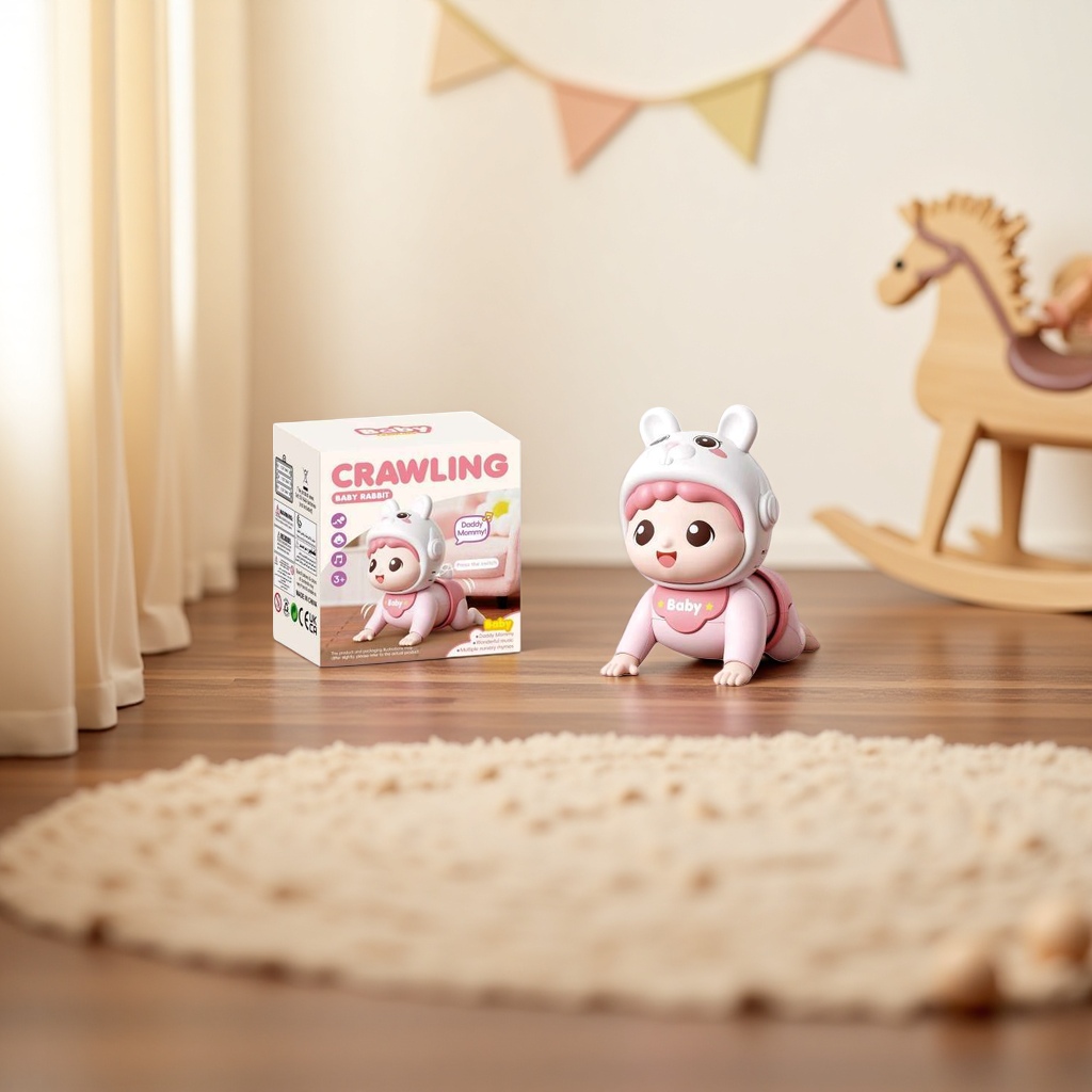 Игрушка ползающая зайчик розовая оптом из Китая — фотография 5