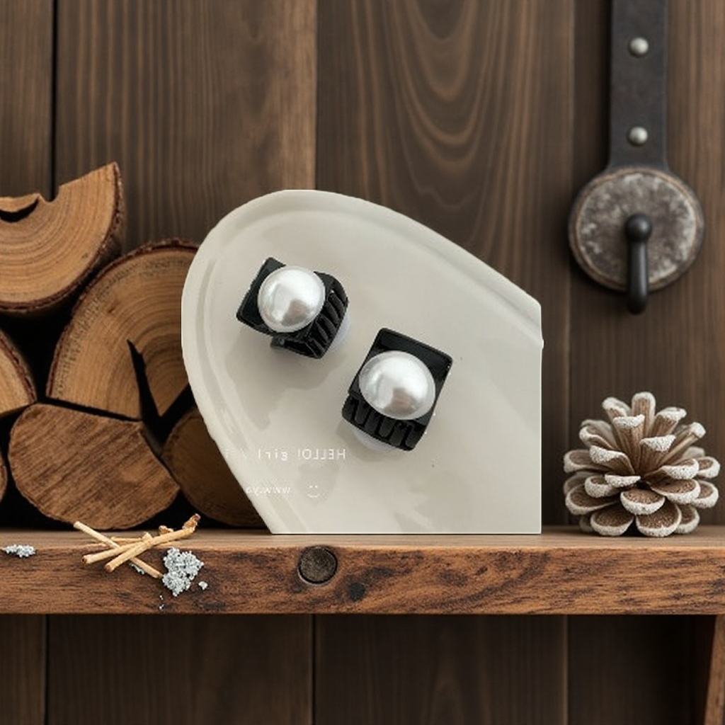 Серьги-пусеты с белой жемчужиной оптом из Китая — фотография 5
