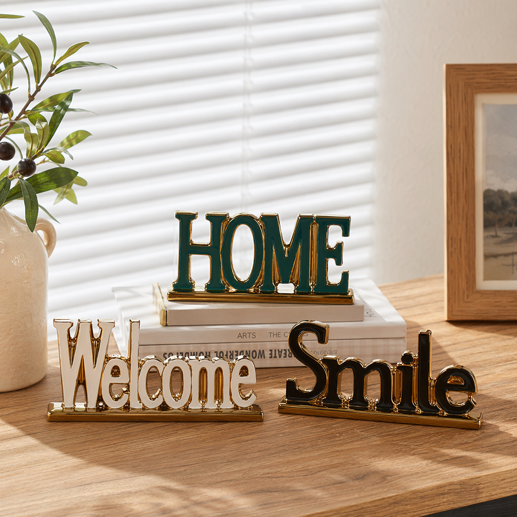 Декор настольный с буквами HOME и Welcome оптом из Китая — фотография 3