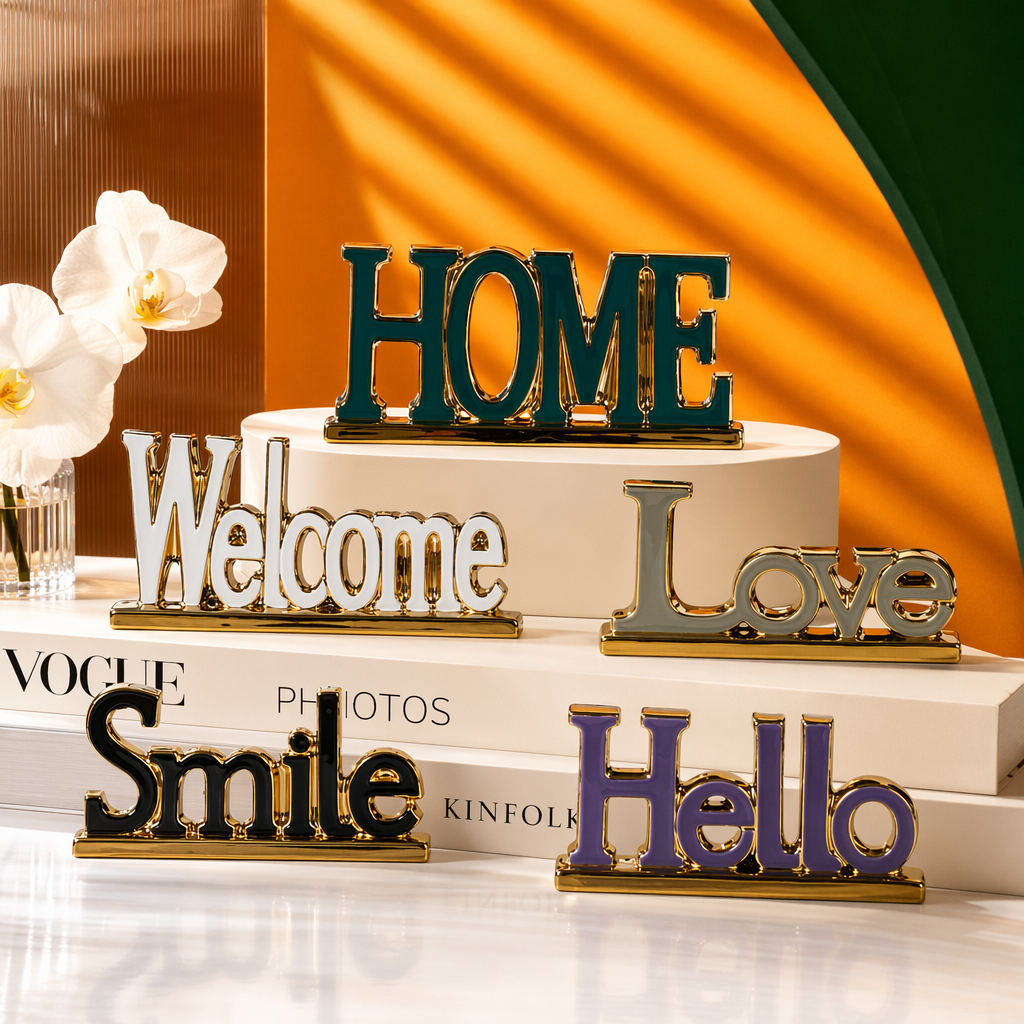 Декор настольный с буквами HOME и Welcome оптом из Китая — фотография 4