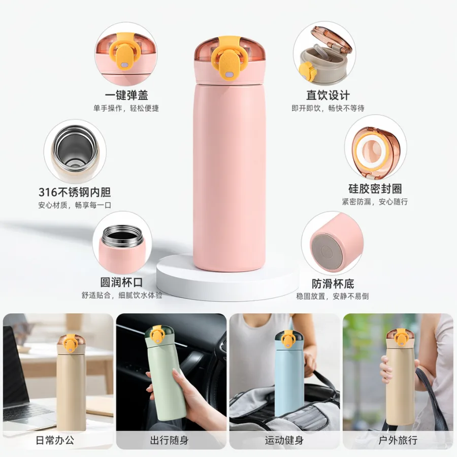 Термокружка стальная вакуумная большого объёма оптом из Китая — фотография 2