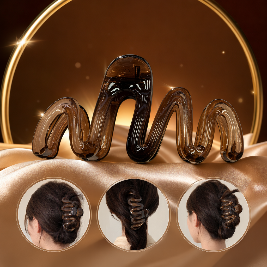 Заколки для чёлки коричневые волнистые оптом из Китая — фотография 4