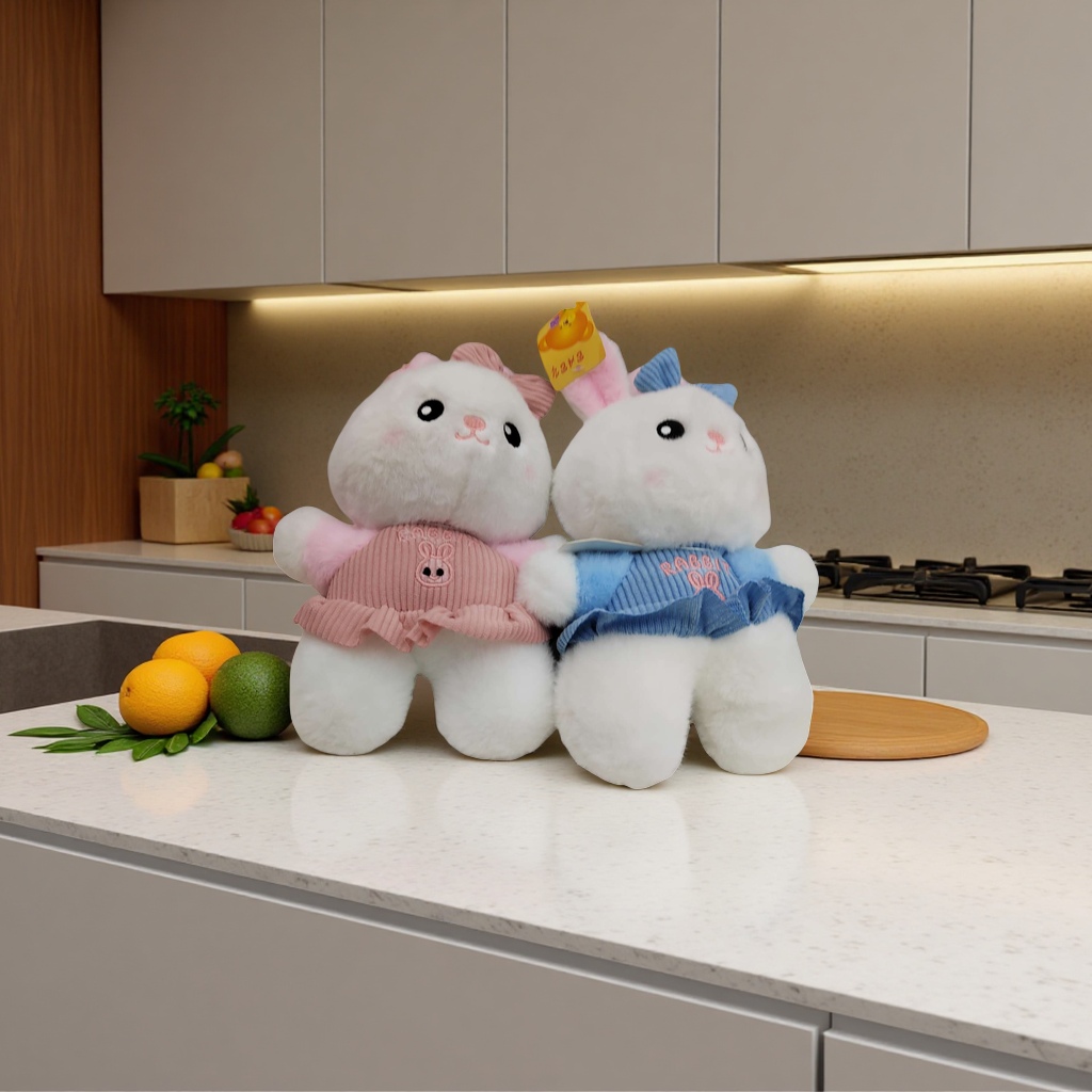 Игрушка мягкая кролик розово-голубая подушка оптом из Китая — фотография 3