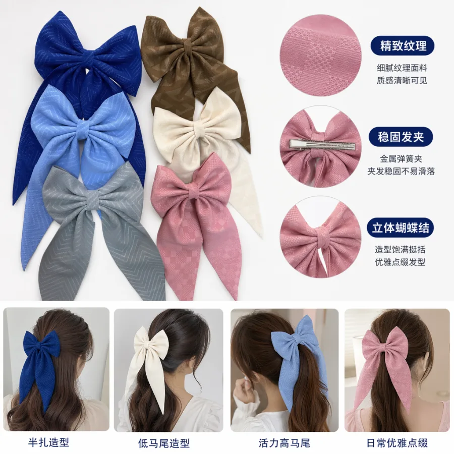 Заколки с бантами разноцветные для девочек оптом из Китая — фотография 2
