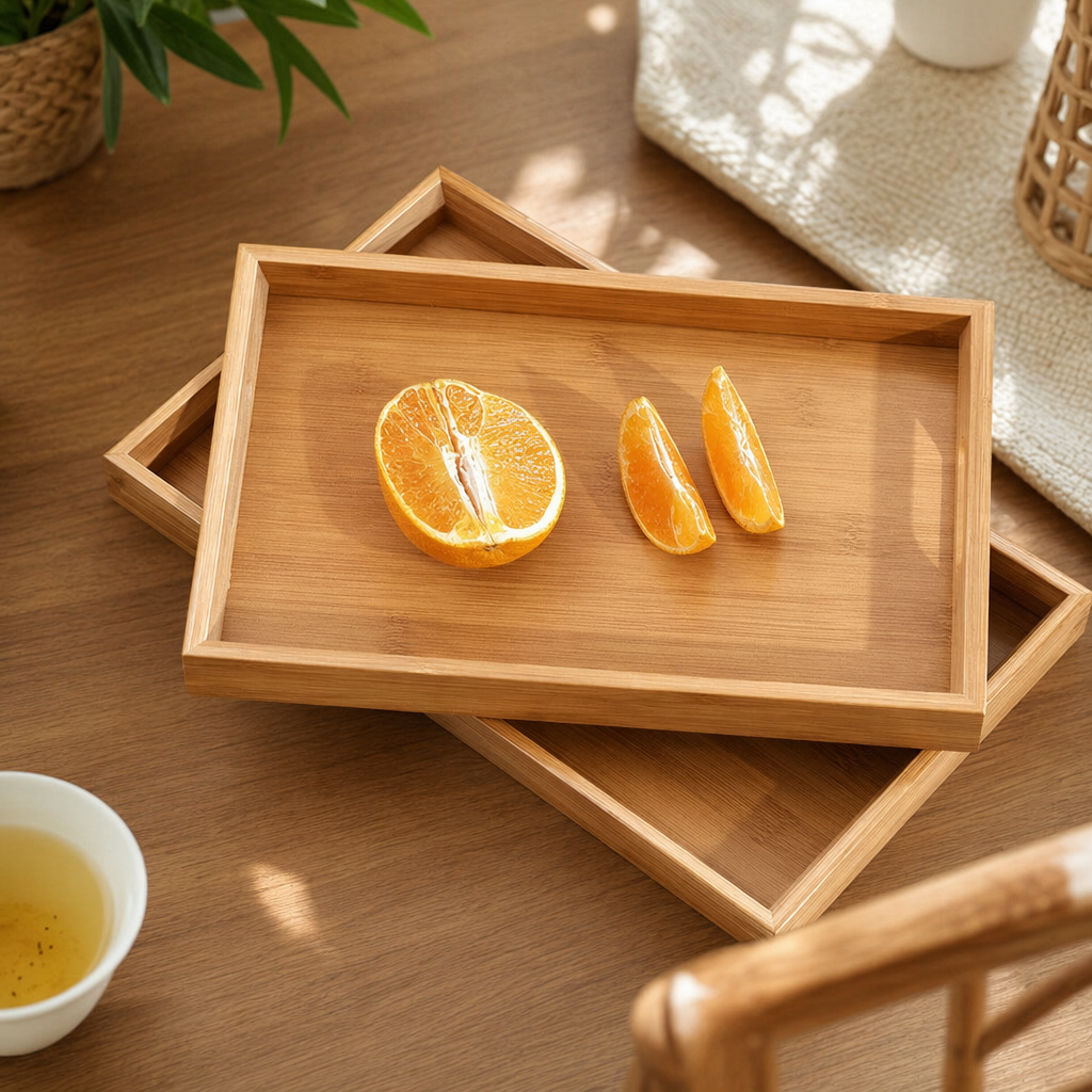 Поднос бамбуковый для фруктов оптом из Китая — фотография 3