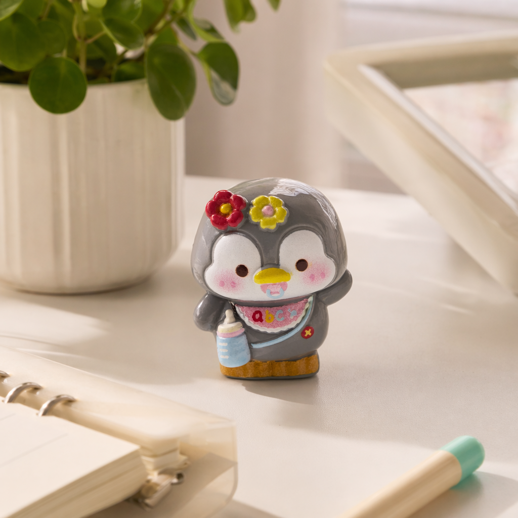 Игрушка мягкая пингвин с бутылочкой оптом из Китая — фотография 3