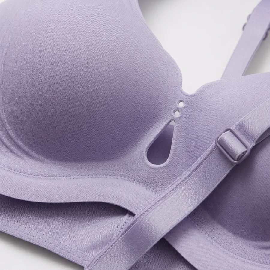 Бюстгальтер женский сиреневый без косточек оптом из Китая — фотография 2