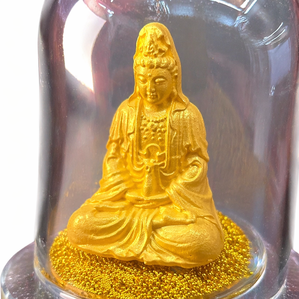 Статуэтка Гуаньинь латунная с ручной полировкой оптом из Китая — фотография 5