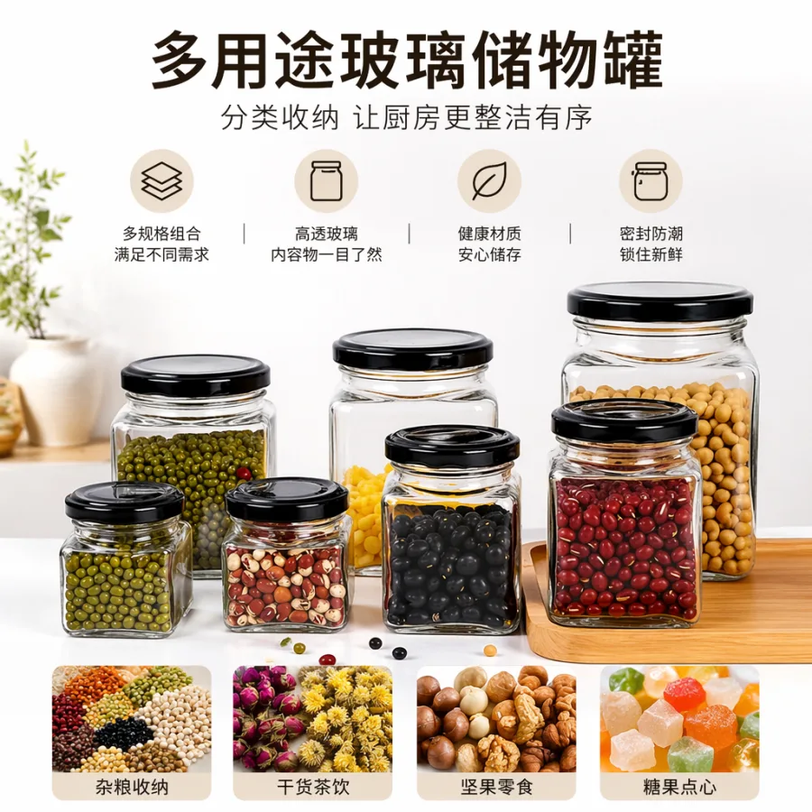 Банка стеклянная для хранения продуктов оптом из Китая — фотография 2