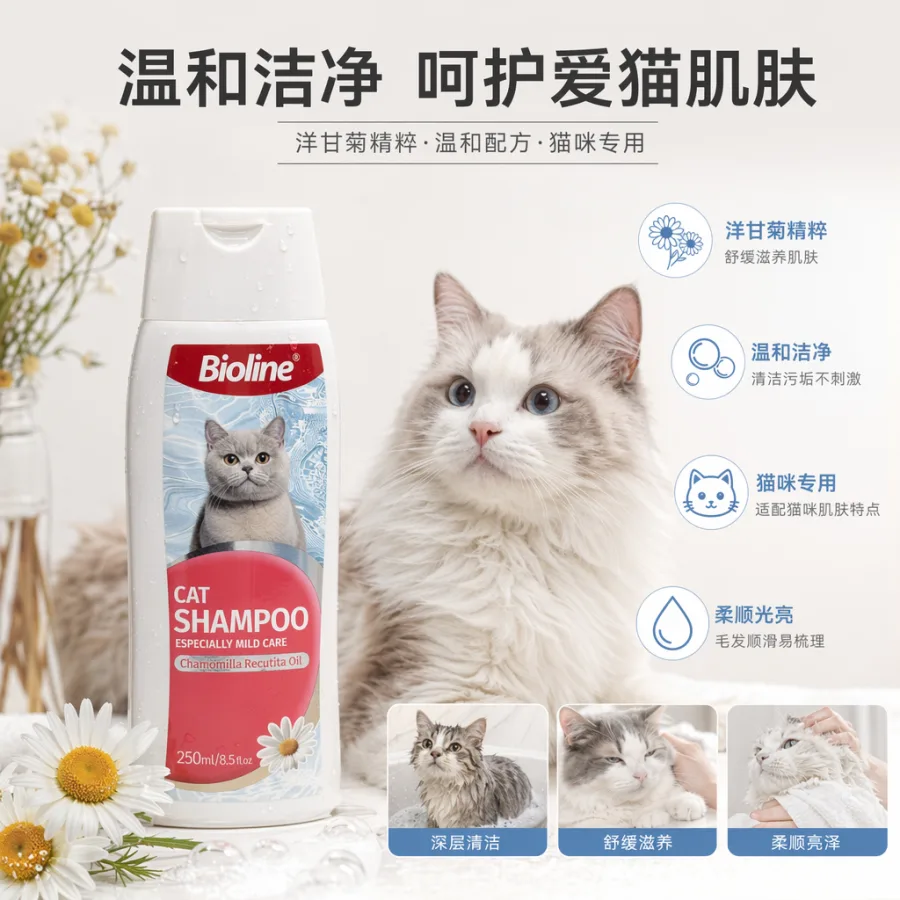 Шампунь для кошек Bioline очищающий оптом из Китая — фотография 2