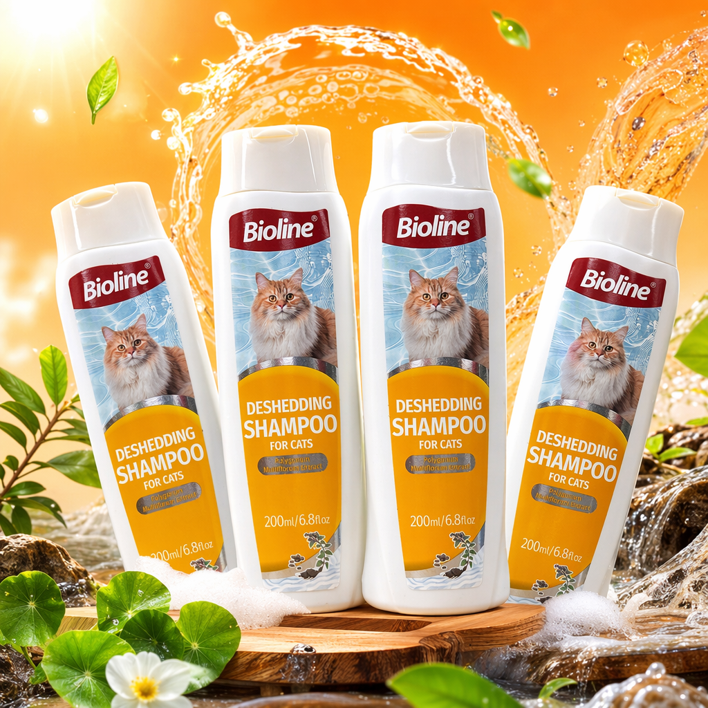 Шампунь Bioline для кошек против выпадения шерсти оптом из Китая — фотография 4