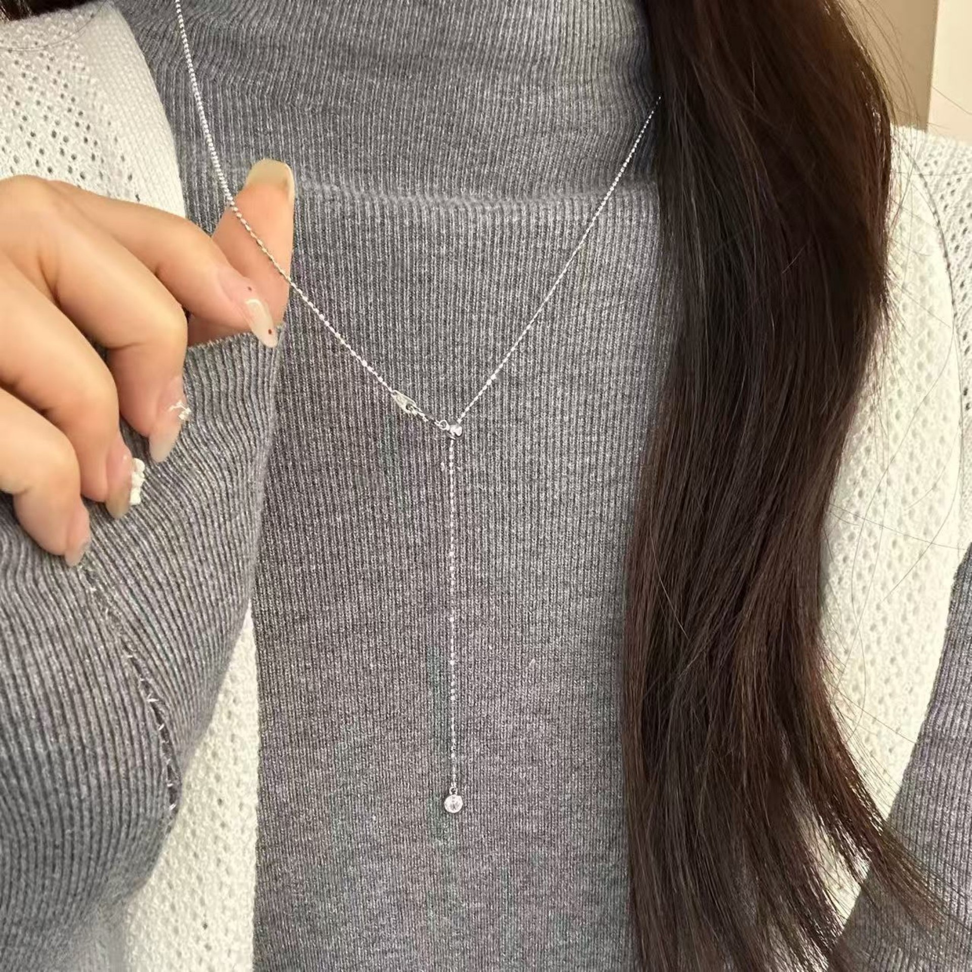 Колье женское из стали с жемчугом оптом из Китая — фотография 5