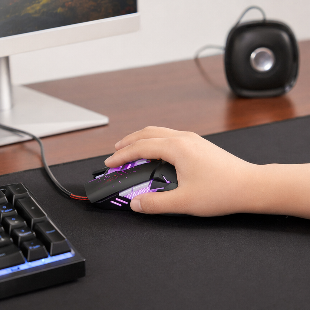 Мышь игровая проводная с RGB-подсветкой оптом из Китая — фотография 3