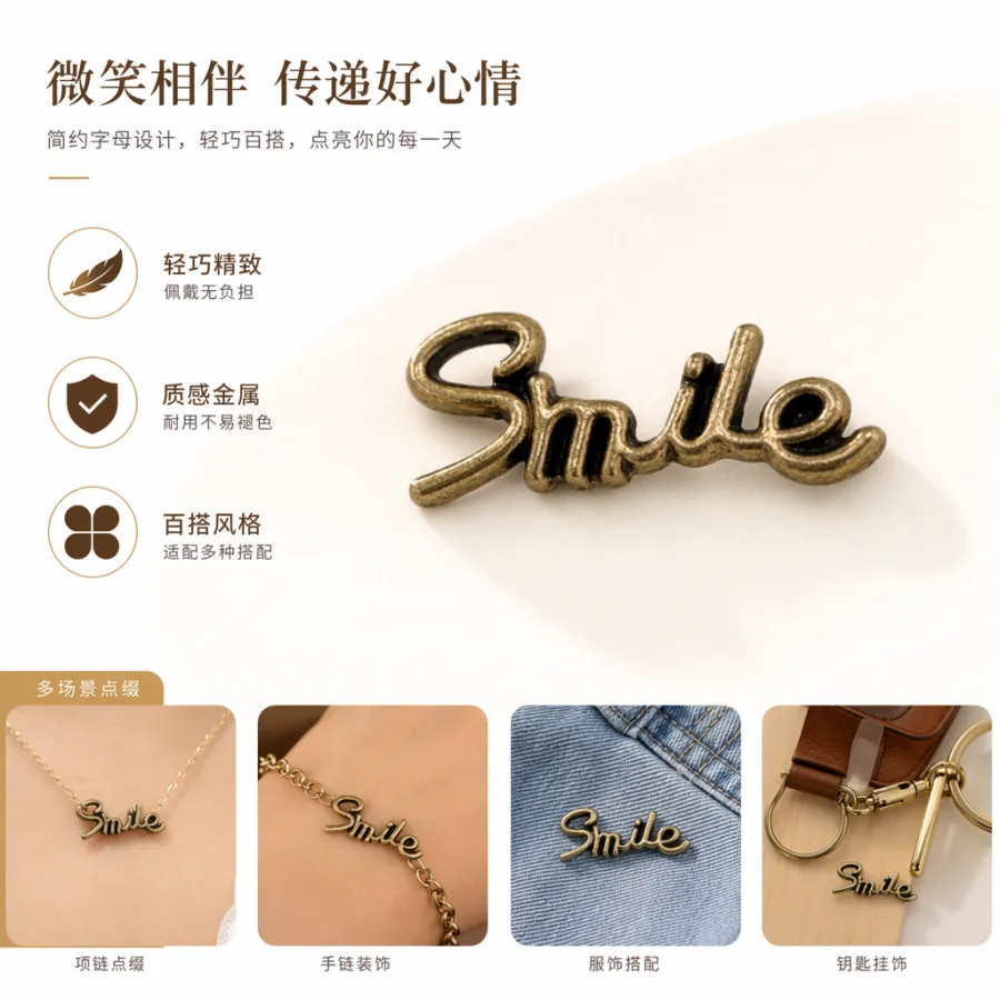 Комплект колье и серьги золотистые Smile оптом из Китая — фотография 2