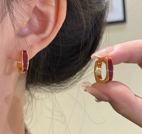 Серьги-кольца из сплава неправильной формы оптом из Китая — фотография 2