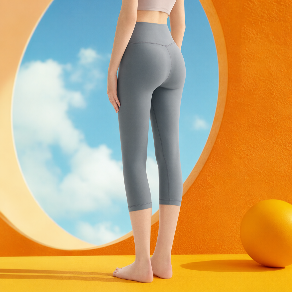 Легинсы женские серые семь восьмых оптом из Китая — фотография 4