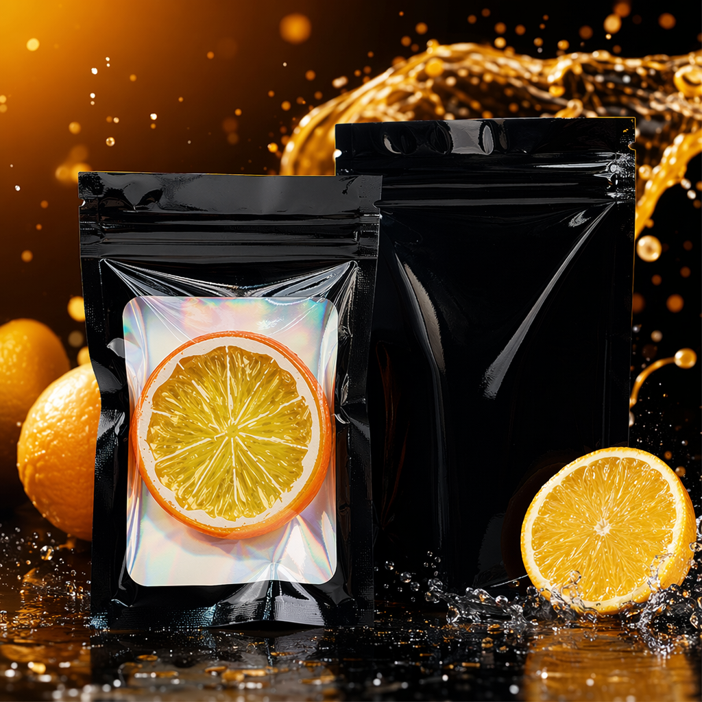Пакет чёрный с зип-замком для фруктовых снеков оптом из Китая — фотография 4