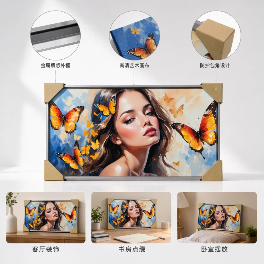 Картина с бабочками и девушкой на стену оптом из Китая — фотография 2