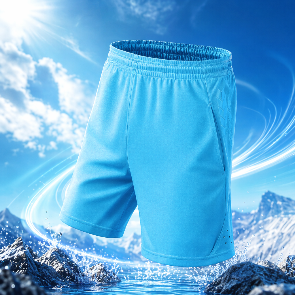 Шорты спортивные мужские синие для бега оптом из Китая — фотография 4
