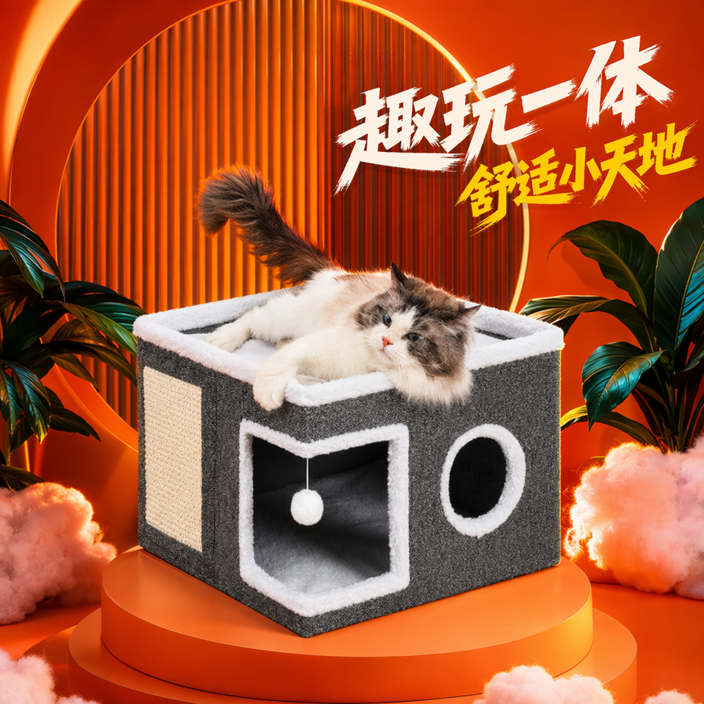 Когтеточка-лежанка картонная для кошки оптом из Китая — фотография 4