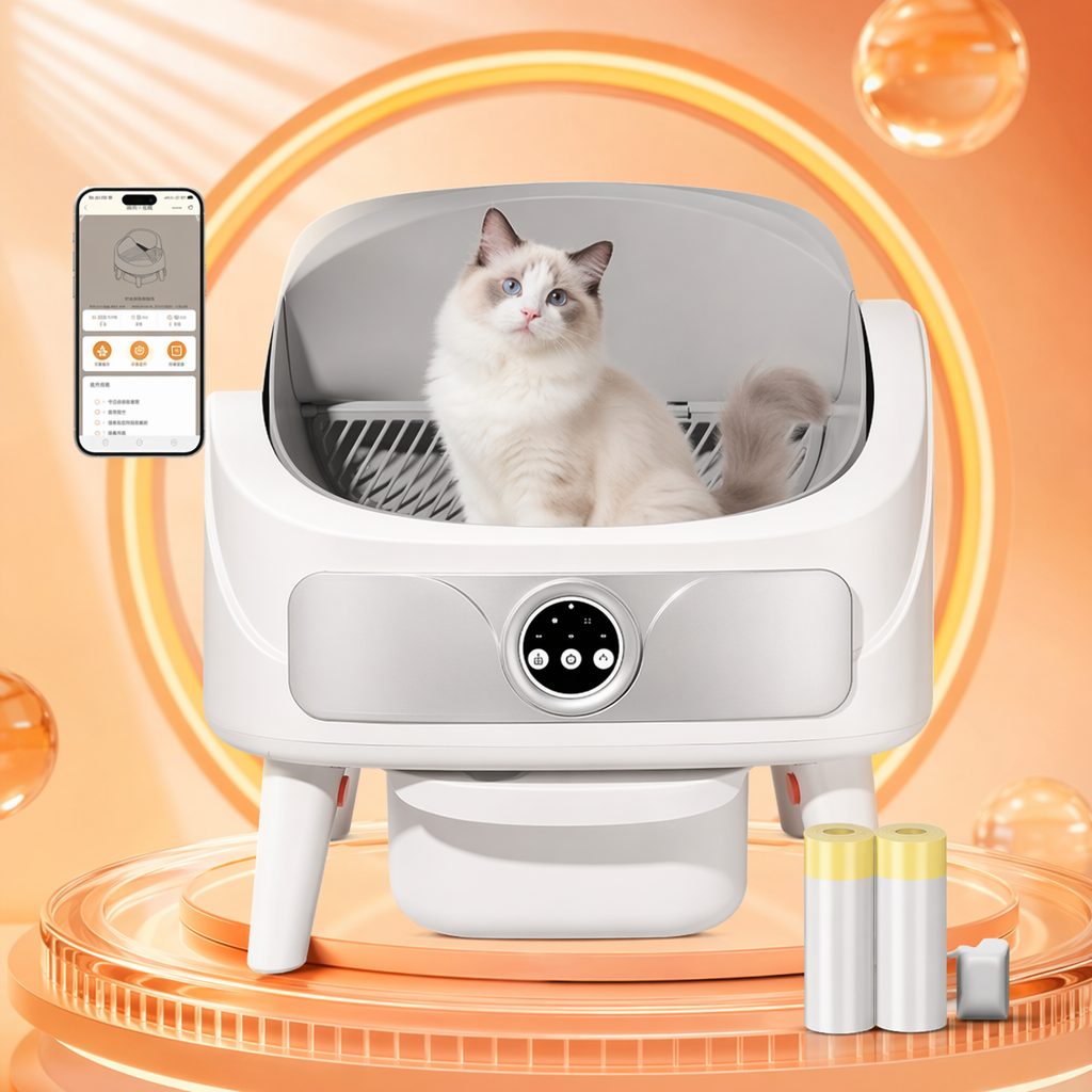 Туалет для кошек автоматический белый оптом из Китая — фотография 4
