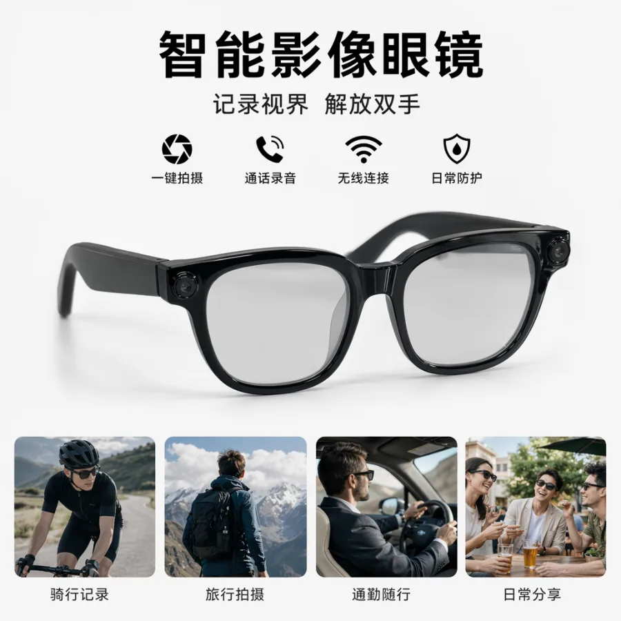 Очки умные чёрные с Bluetooth и дисплеем оптом из Китая — фотография 2
