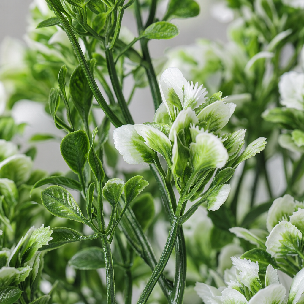Букет искусственный с белыми цветами и зеленью оптом из Китая — фотография 5