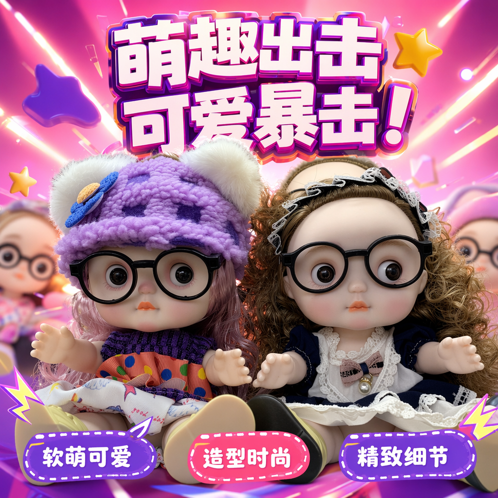 Игрушка мягкая кукла в очках интерьерная оптом из Китая — фотография 4
