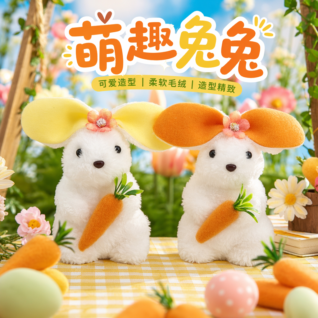 Мягкая игрушка заяц белый плюшевый оптом из Китая — фотография 4