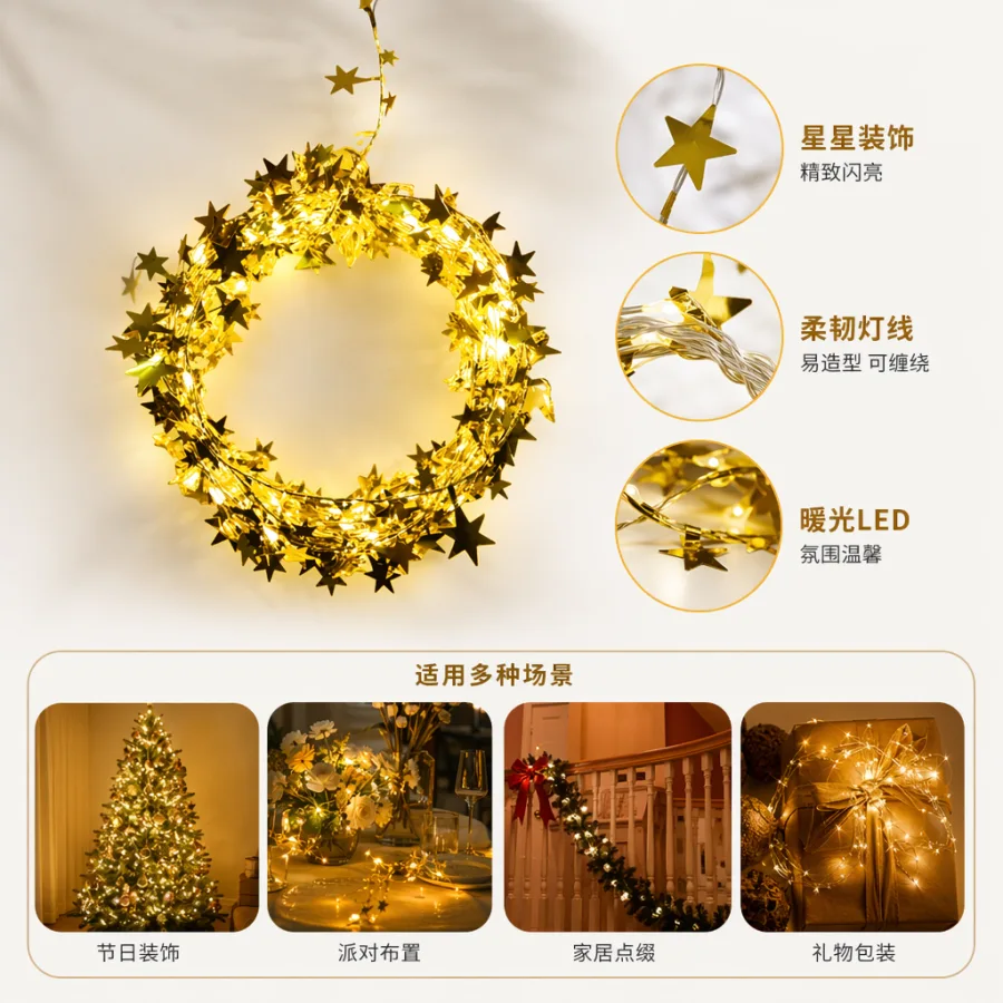 Кольцо декоративное светящееся со звёздами оптом из Китая — фотография 2