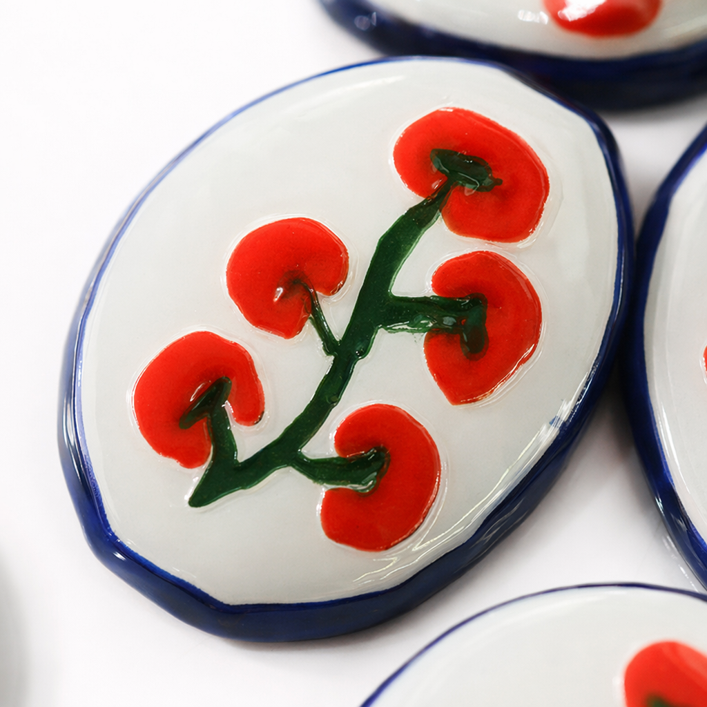 Бусины керамические с росписью в виде фруктов оптом из Китая — фотография 5