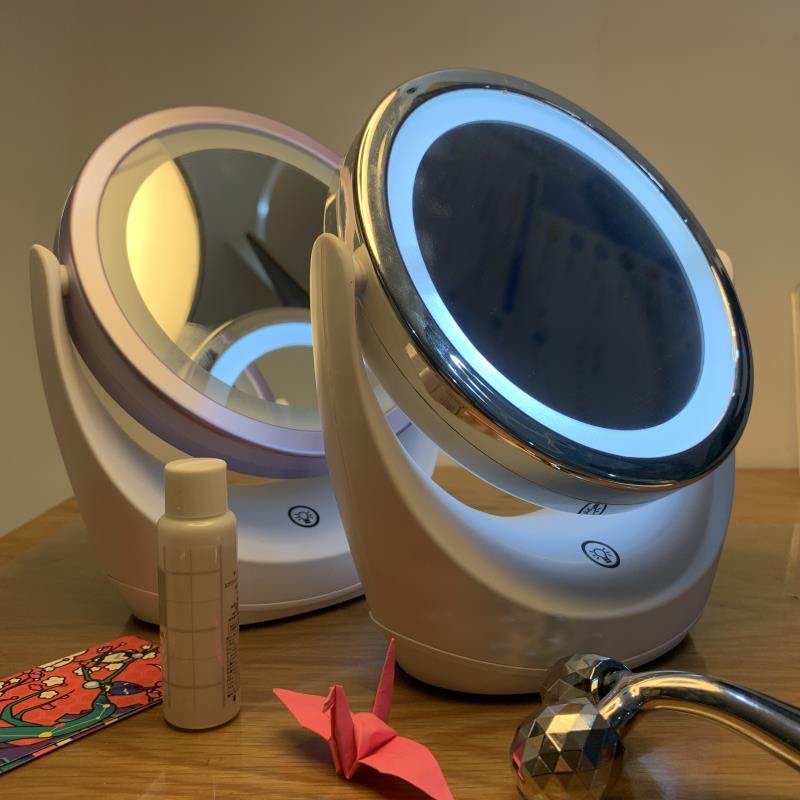 Зеркало косметическое с LED-подсветкой, поворот 360° оптом из Китая — фотография 3