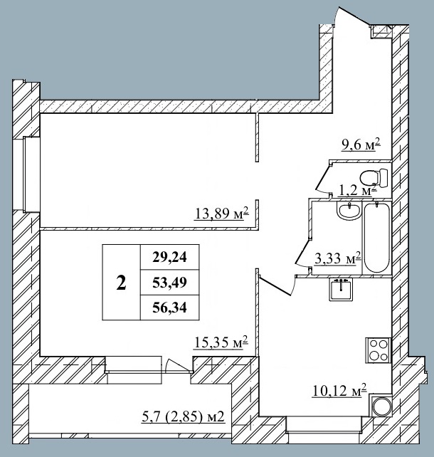 2 шка северные резиденции 56,3