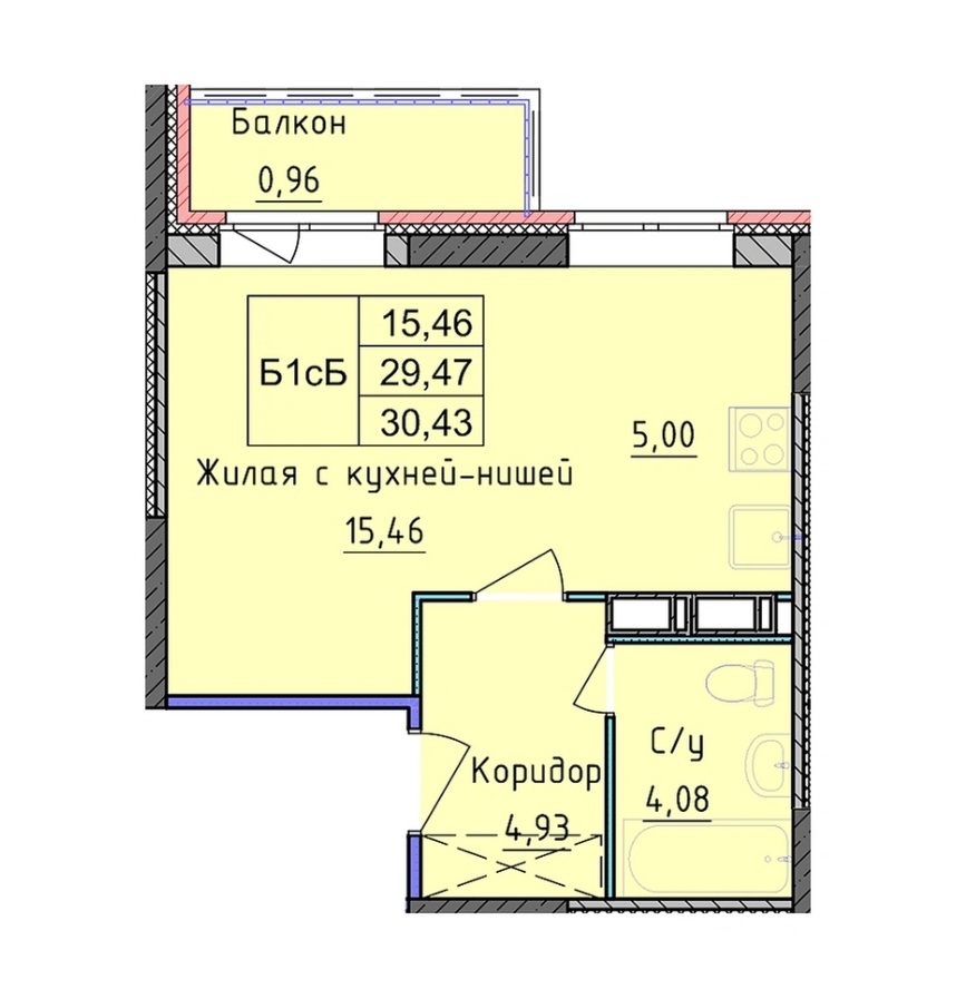 Светлая и уютная студия 30,43 м2 в комфортном доме Дзержинского р-на