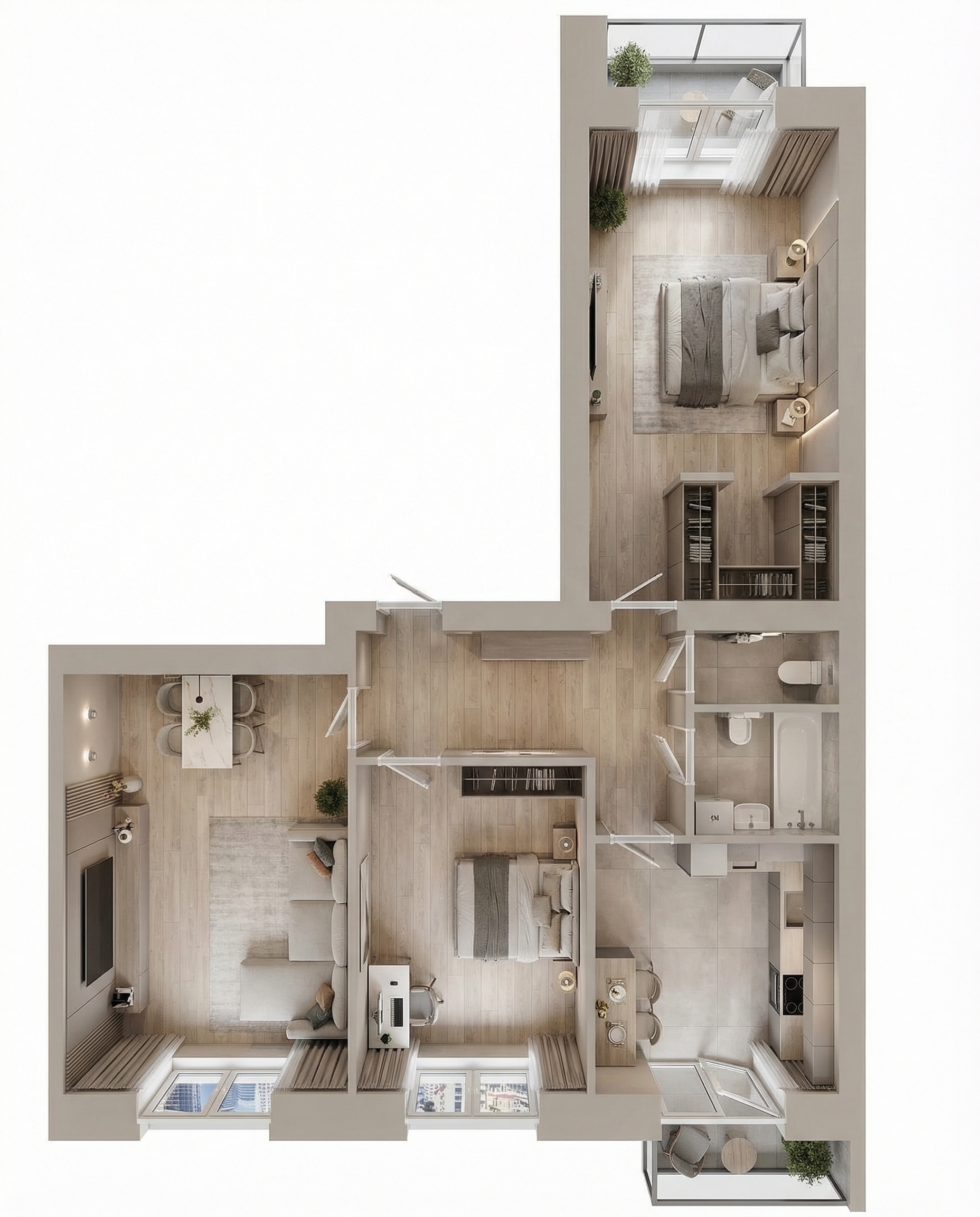 3-к квартира 83,7 м² у Волги с панорамными окнами