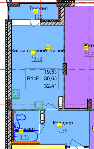 Студия 33 м² в новостройке на Брагинской