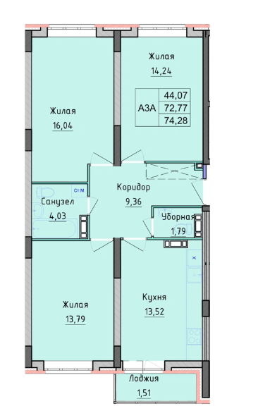 В продаже 3 комнатная квартира в новом доме.