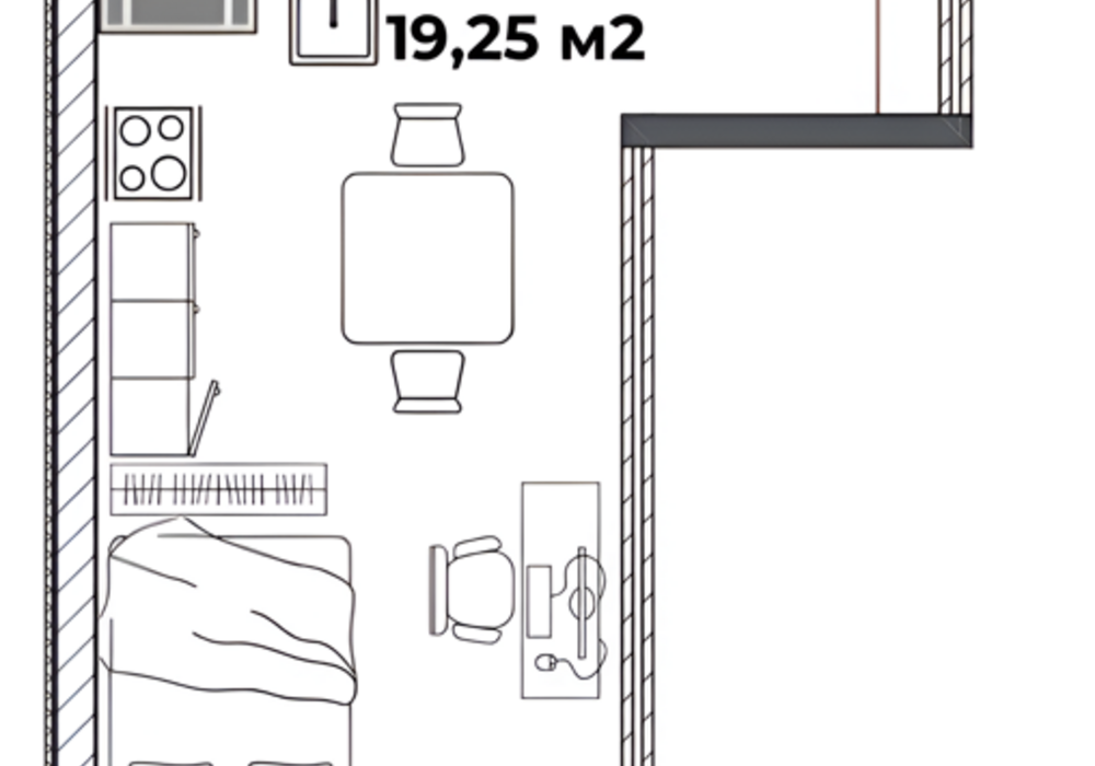 Студия, 31.47 м2, 5/18 эт.