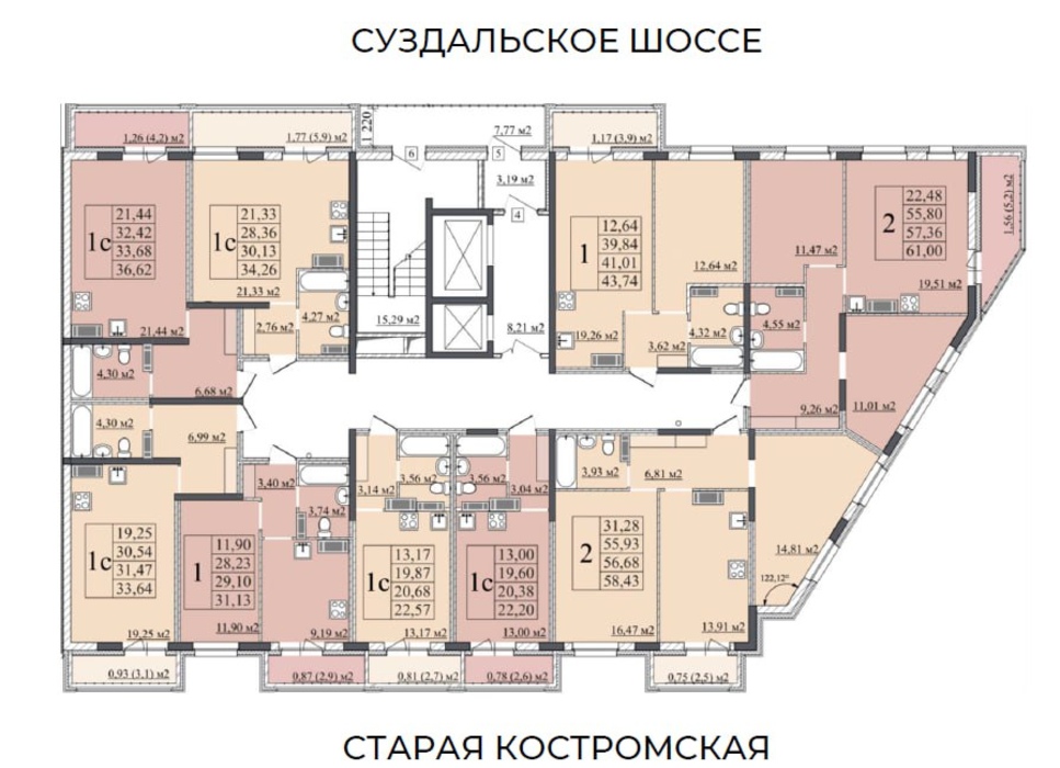 2-комн. квартира, 56.68 м2, 3/18 эт.