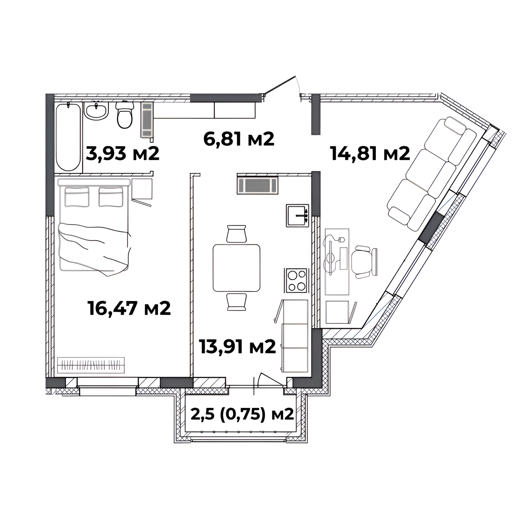 2-к. квартира, 56,9 м², 8/18 эт.