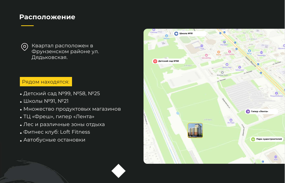 Однокoмнатнaя квaртира в новом доме во Фрунзенском районе с просторной кухней 15 кв.м.